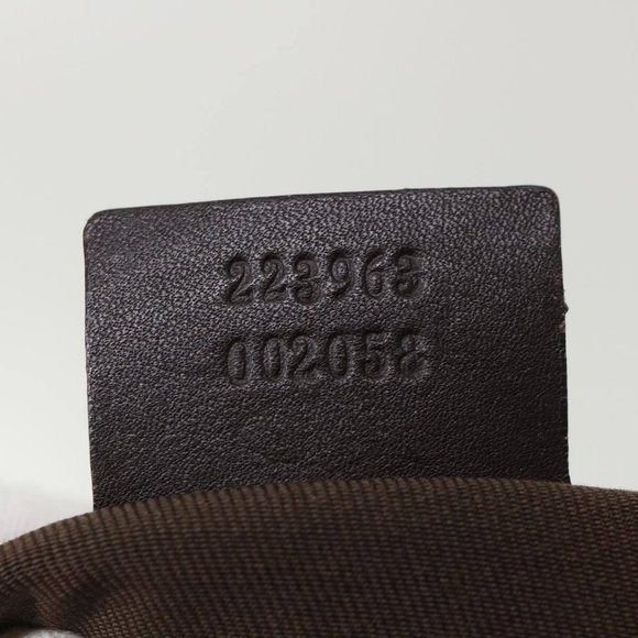 GUCCI GG Canvas Tote Bag Coated Canvas Beige Dark Brown Auth - Picture 7 of 16